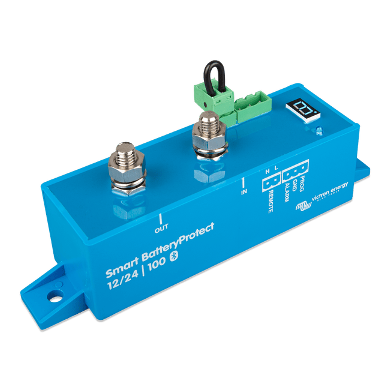 Rear perspective of the 100A low voltage disconnect with mounting flanges visible