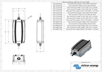 Technical dimensional drawing of the 12V 15A charger showing dimensions in millimetres