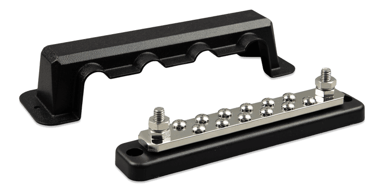 Victron 250A busbar with 12 terminal screws and detachable black ABS cover