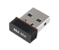 Small nano USB WiFi adapter for Victron CCGX with black casing and 802.11n text