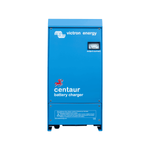 Front view of blue battery charger with output current ammeter