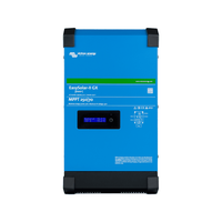 Front view of Victron EasySolar-II 24/3000/70-32 showing the LCD screen and product labelling