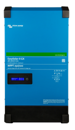 Front view of blue Victron EasySolar-II GX 48/5000 inverter with digital status display