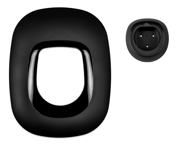 Black replacement front cover and matching socket surround for Victron EV charging station