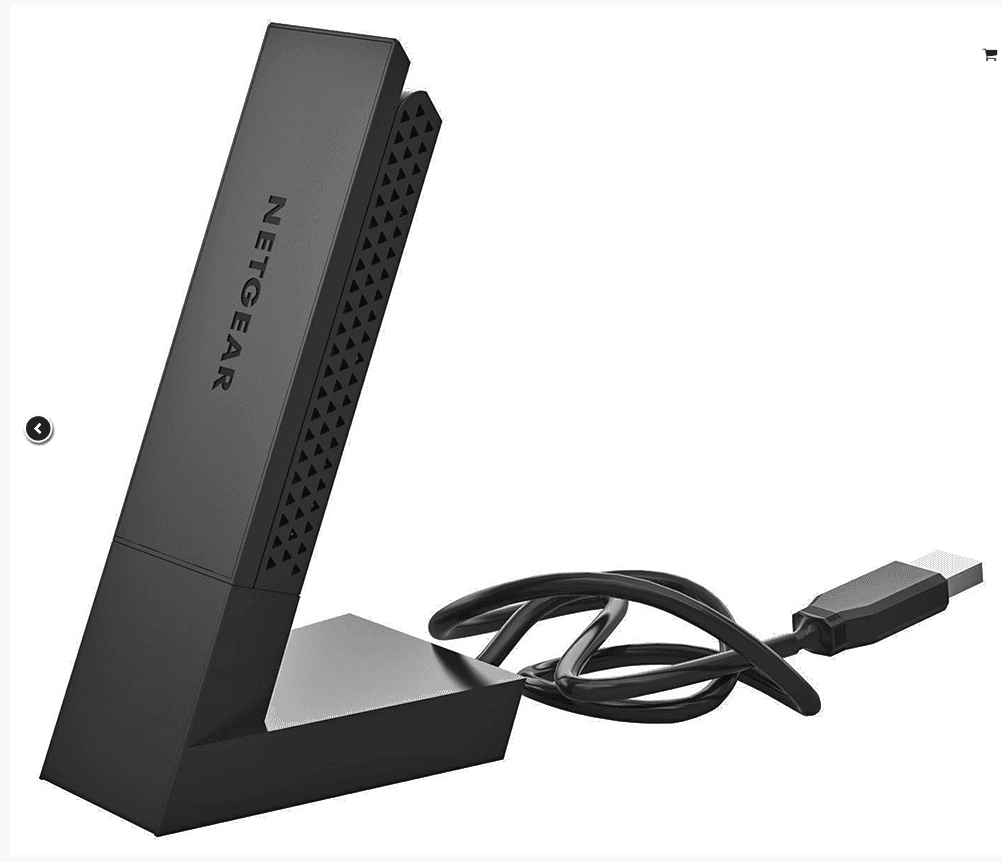 Black long range USB WiFi adapter with upright antenna and desktop dock for Victron GX devices