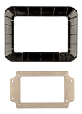 Black plastic adapter bezel and metal mounting plate for Victron GX Touch 50 display