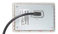 Close-up of integrated connection cable entry and identification label on the rear of the monitoring screen