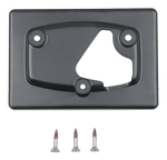 Front view of black GX Touch 70 wall mount bracket with three mounting screws