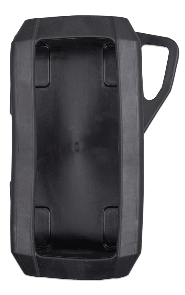 Top-down view of the black rubber protective sleeve