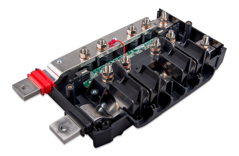 High angle internal view of the Victron Lynx Distributor distribution block