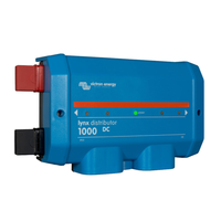 Left perspective of blue Victron Lynx Distributor 1000 DC showing enclosure design