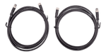Two coiled 2m black cables with M8 male and female 3-pole connectors