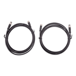 Two coiled 2m black cables with M8 male and female 3-pole connectors