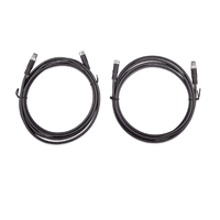 Two coiled 3m black cables with M8 male and female 3-pole connectors