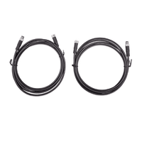 Two coiled 5m black cables with M8 male and female 3-pole connectors