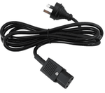 Victron 2m black mains power cord with AU NZ 3-pin plug and specific charger connector