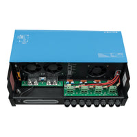 Internal view of Victron MPPT RS 450/200 showing PV inputs and battery terminals
