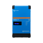 Front view of blue Victron MultiPlus-II GX 48V inverter charger with integrated LCD status display