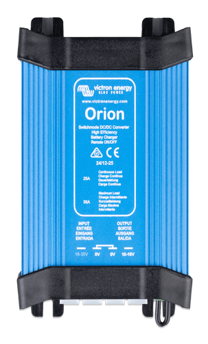 Victron Orion 24V to 12V 25A non-isolated DC-DC converter in blue aluminium housing