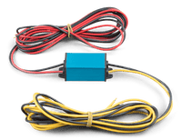 Perspective view of blue non-isolated DC-DC converter with integrated mounting tabs