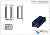 Dimensional drawing of the Victron Orion 24/12-70 DC-DC converter in millimetres