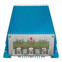 Front view of terminal plate showing input, ground and output labels on the DC-DC converter