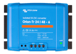 Front view of blue Victron Orion-Tr 24/48-6 isolated DC-DC converter with screw terminals