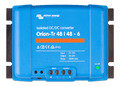 Front view of blue Victron Orion-Tr 48/48-6 isolated DC-DC converter with screw terminals