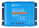 Front view of blue Victron Orion-Tr 48/48-6 isolated DC-DC converter with screw terminals
