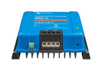 Front view of Victron Orion-Tr isolated converter showing external heat sink fins and connection terminals