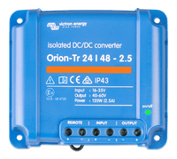 Victron Orion-Tr 24V to 48V isolated DC-DC converter with screw terminals and clear labels