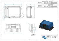 Dimensional technical drawing of the Victron Orion-Tr Large enclosure in millimetres