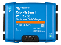 Blue Victron Orion-Tr Smart 12/12-30A non-isolated DC-DC charger front view