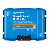 Blue Victron Orion-Tr Smart 12/12-30A non-isolated DC-DC charger front view