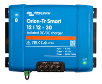 Blue Victron Orion-Tr Smart 12/12-30 isolated DC-DC charger front view