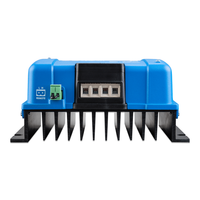 Front view of the charger terminals and large vertical cooling fins of the Victron Orion-Tr Smart 24/12-30