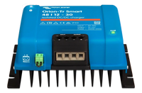 Front on view of the Victron Orion-Tr Smart DC-DC charger showing the terminal access point