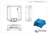 Engineering dimensional drawing for the Orion XS charger with measurements in millimetres