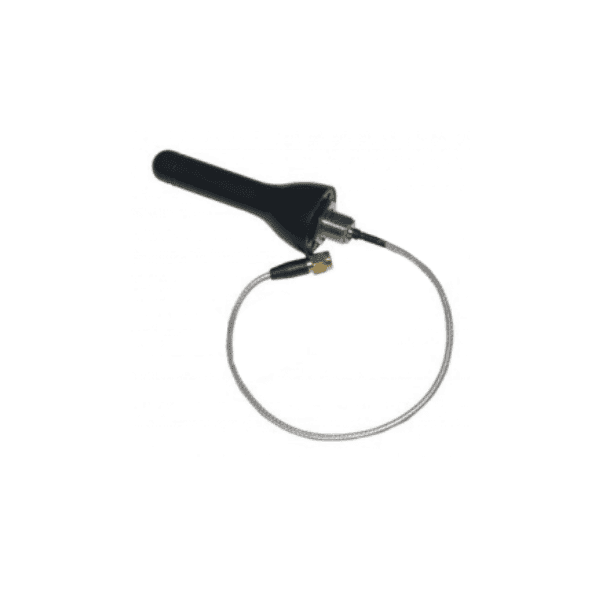 Black outdoor 4G GSM antenna with coaxial cable and gold-plated SMA connector