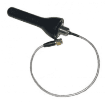 Black outdoor 4G GSM antenna with coaxial cable and gold-plated SMA connector