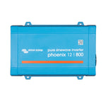Top-down view of a blue Victron Phoenix 12/800 pure sinewave inverter with mounting flanges