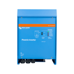 Front view of blue Victron Phoenix 12V 3000VA inverter with LED status lights and power switch