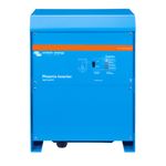Front view of blue Victron Phoenix 24V 5000VA inverter with status LEDs and power switch