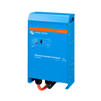 Front view of blue Victron Phoenix Inverter Compact 24V 1600VA for off-grid power systems