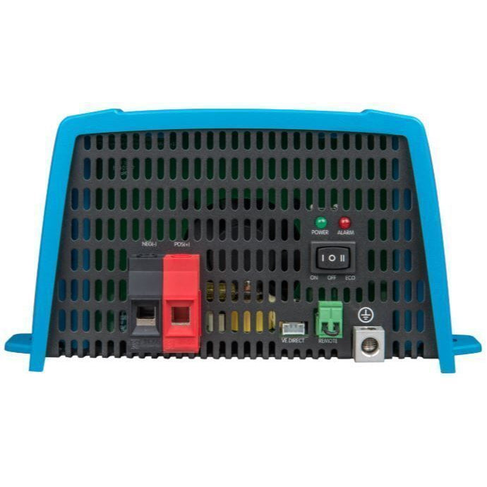 Rear panel of the inverter showing DC connection terminals and communication ports