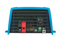DC input side of Victron Phoenix inverter with positive and negative battery terminals and control interface