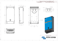 Dimensional drawing of the 24V 5000VA smart inverter with measurements
