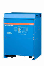 Blue Victron Quattro 12/5000 inverter charger with front control panel