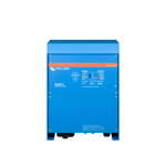 Front view of blue Victron Quattro 24V 8000VA inverter charger with status LED indicators