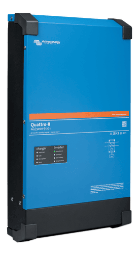 Front-left perspective of the Victron Quattro-II 24/5000/120 inverter charger